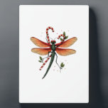 Candy Cane Dragonfly Fotoplatte<br><div class="desc">Candy Cane Dragonfly</div>