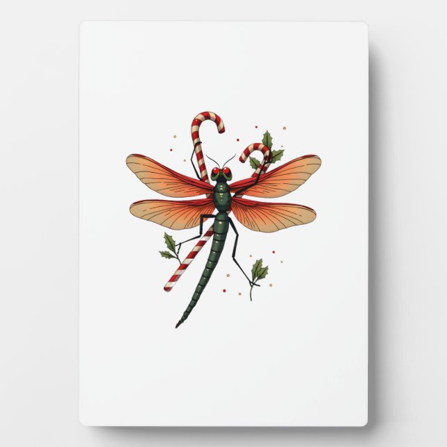 Candy Cane Dragonfly Fotoplatte (Vorderseite)