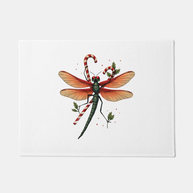 Candy Cane Dragonfly Fußmatte (Vorderseite)