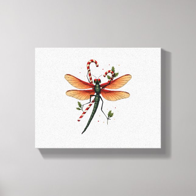 Candy Cane Dragonfly Leinwanddruck (Vorderseite)
