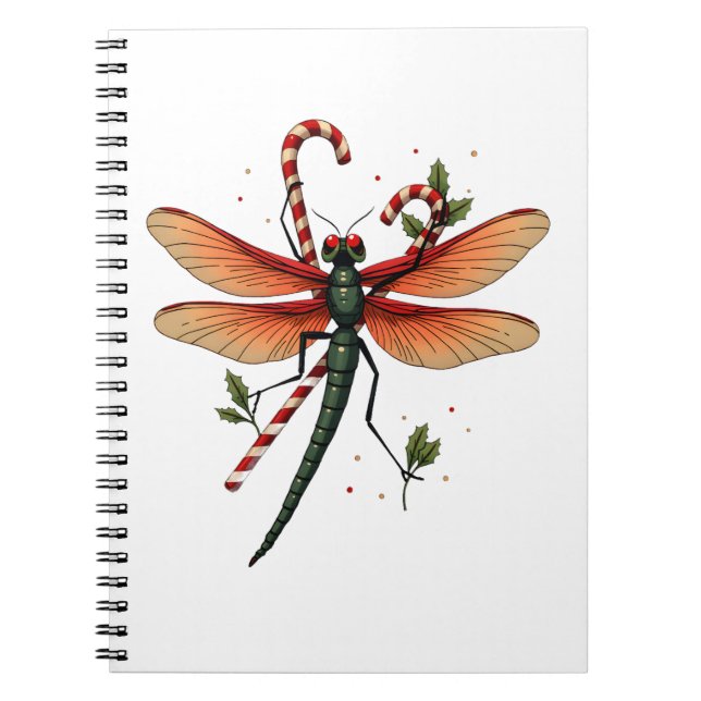 Candy Cane Dragonfly Notizblock (Vorderseite)