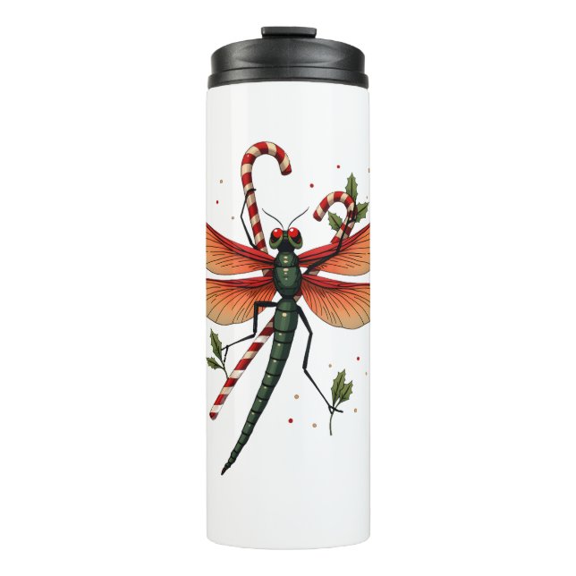 Candy Cane Dragonfly Thermosbecher (Vorderseite)