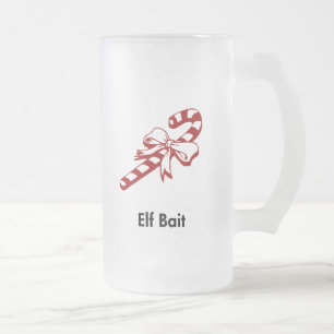 Candy Cane Elf Bait Mattglas Bierglas