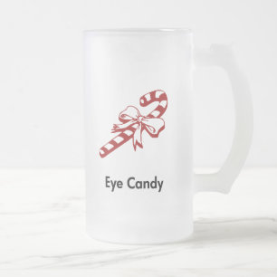 Candy Cane Eye Candy Mattglas Bierglas