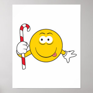 Candy Cane Face Poster