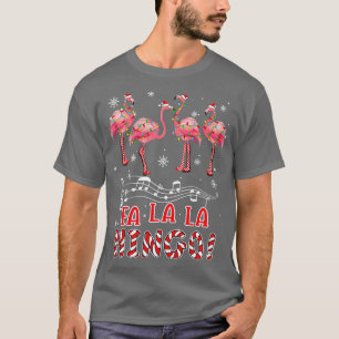 Candy Cane Flamingoes Fa La Mingo Flamingo Chri T-Shirt