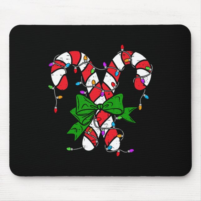 Candy Cane frohe und helle Weihnachtsleuchten Männ Mousepad (Vorne)