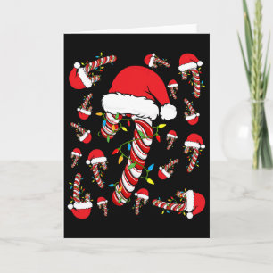 Candy Cane fröhlich und hell rot und weiß Spaß Chr Karte