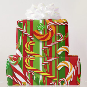 Candy Cane Fruit Flavorys Weihnachtsgeschenk Wrapp Geschenkpapier