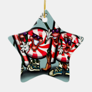Candy Cane Gang Keramikornament