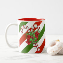 Candy Cane gestreift Weihnachten Zwei-Tone-Kaffee-