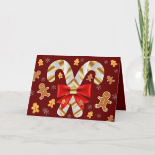 Candy Cane Gingerbread Man Karte