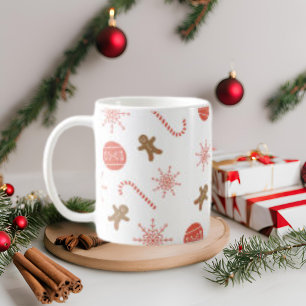 Candy Cane Gingerbread Man Snowflake Tasse
