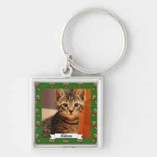Candy Cane Green Frame individuell anpassbare Kitt Schlüsselanhänger