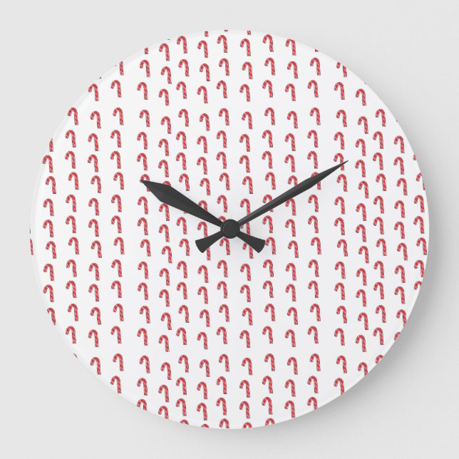 Candy Cane Große Wanduhr (Vorderseite)