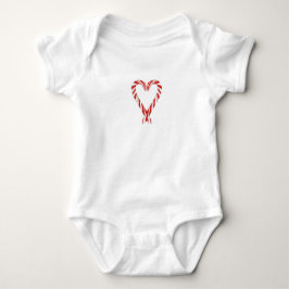 Candy Cane Heart Baby Bodysuit Strampler