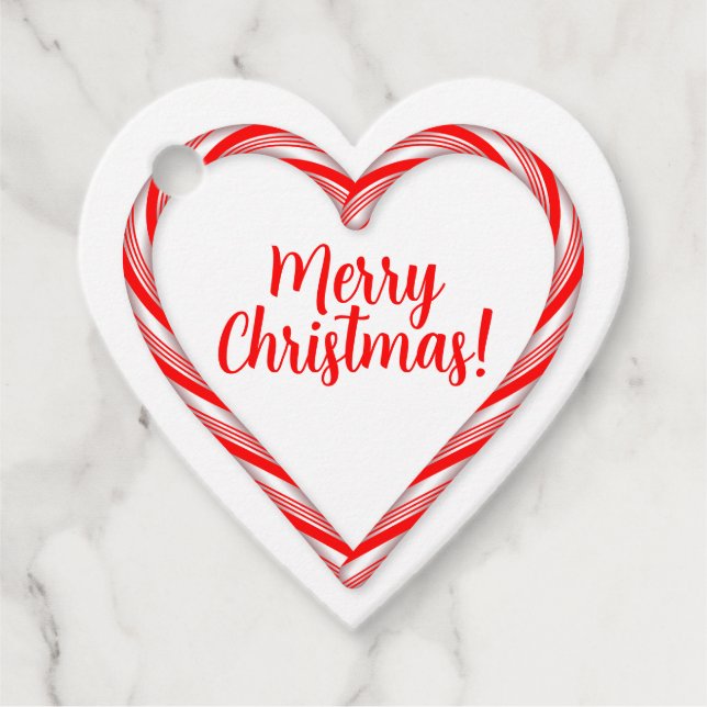 Candy Cane Heart Geschenkanhänger (Vorderseite)