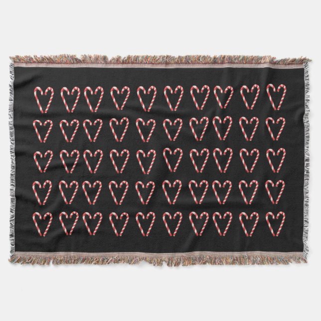 Candy Cane Heart Image Sweet Christmas Holiday  Decke (Vorderseite)