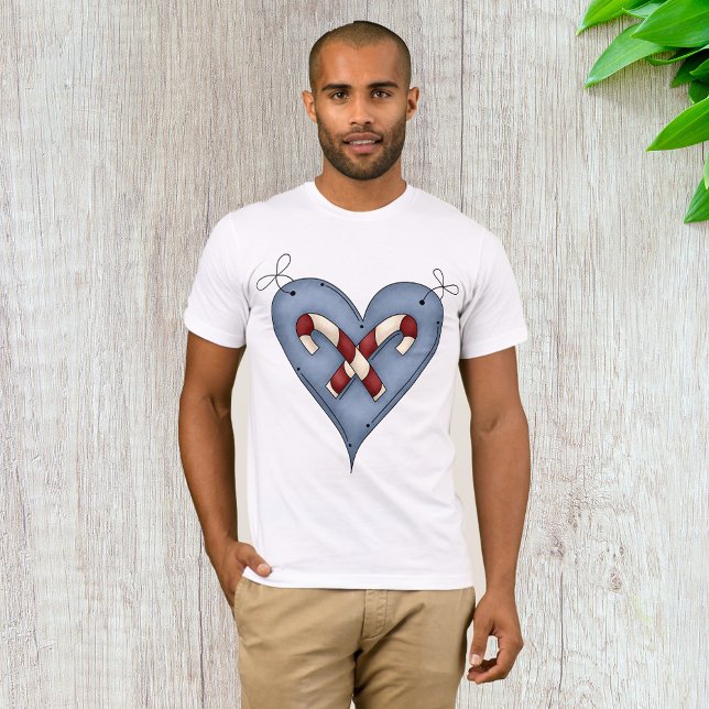 Candy Cane Heart Mens T - Shirt (Von Creator hochgeladen)