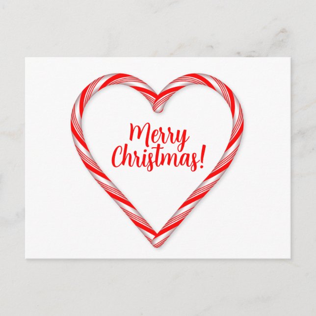 Candy Cane Heart Postkarte (Vorderseite)