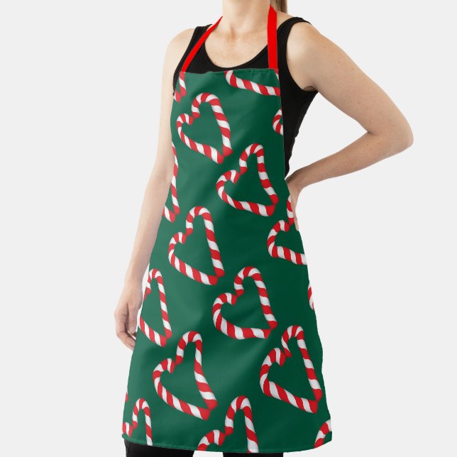 Candy Cane Heart Screwball Graphics Holiday Schürze (InSitu)