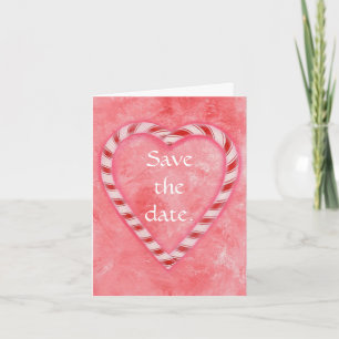 Candy Cane Heart Speichern Sie das Datum Karten