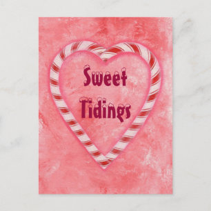 Candy Cane Heart Sweet Tips Weihnachtskarten Feiertagspostkarte