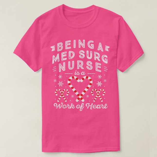 Candy Cane HeartChristmas Medical Surgical Nurse M T-Shirt (Design vorne)