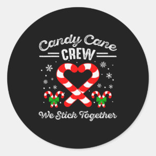 Candy Cane Herz Crew Wir Halten Zusammen Passende Runder Aufkleber