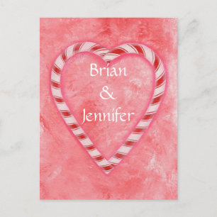 Candy-Cane-Herz-Hochzeitseinladung Postkarten