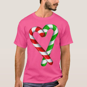 Candy Cane Herz Merry und helle Red Green Candy T-Shirt