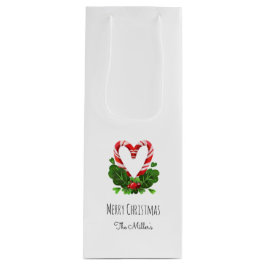Candy Cane Herz Merry WeihnachtsNAME Festivals Spa Geschenktüte Für Weinflaschen