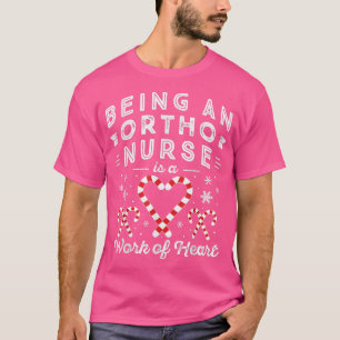 Candy Cane Herz Orthopädie Frauen Männer Weihnacht T-Shirt