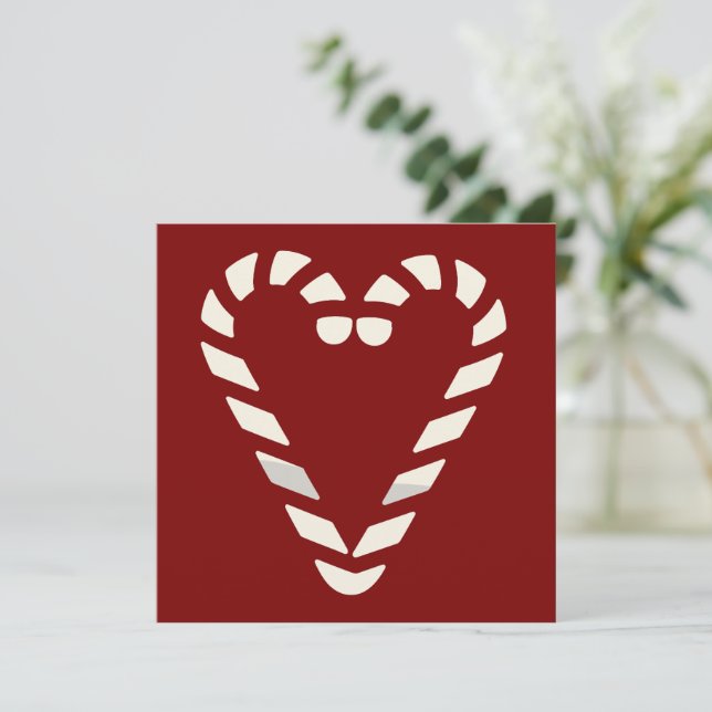 Candy Cane Herzform Frohe Weihnachten (Stehend Vorderseite)