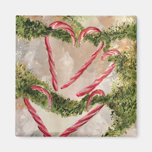 Candy Cane Herzmagnet Magnet