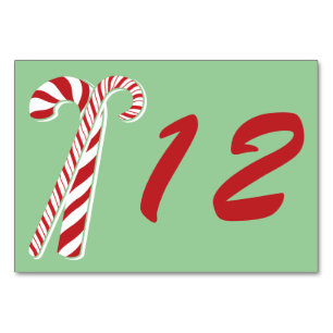 Candy Cane Holly   Benutzerdefinierte Tischnummer 