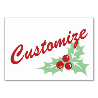 Candy Cane Holly | Retro-benutzerdefinierte Table- Tischnummer