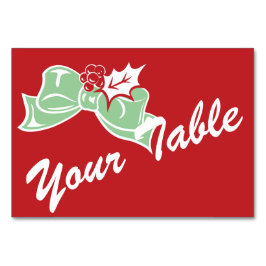 Candy Cane Holly | Retro-benutzerdefinierte Table- Tischnummer