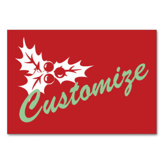 Candy Cane Holly | Retro-benutzerdefinierte Table- Tischnummer