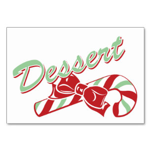 Candy Cane Holly   Retro-Wüsten-Tischkarte 3 x 5 Tischnummer