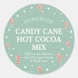 Candy Cane Hot Cocoa Weihnachtslabel Runder Aufkleber