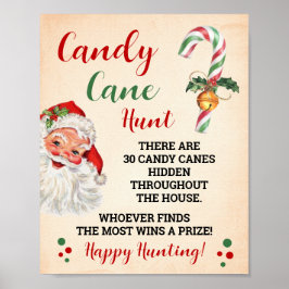 Candy Cane Hunt Weihnachtsspiel-Zeichen Poster