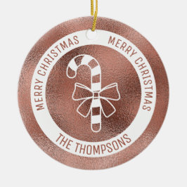 Candy Cane - Imitate Rose Gold Foil (nicht echter  Keramik Ornament