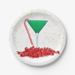 Candy Cane in Martini-Glaspapierplatte Pappteller