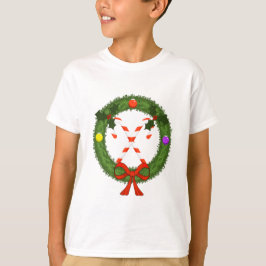 Candy Cane in Wreath Boys T - Shirt