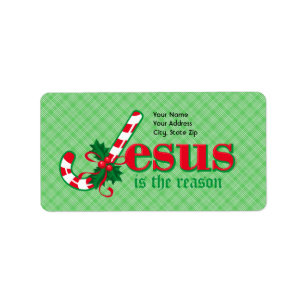 Candy Cane Jesus Adresse Label Adressaufkleber