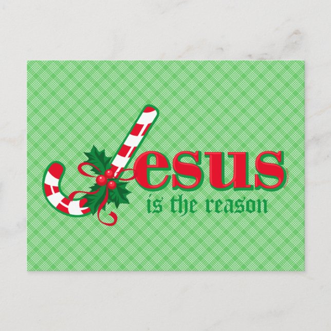 Candy Cane Jesus Postcard Feiertagspostkarte (Vorderseite)