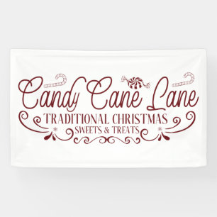 Candy Cane Lane Traditionelle Süßigkeiten Nordpol Banner