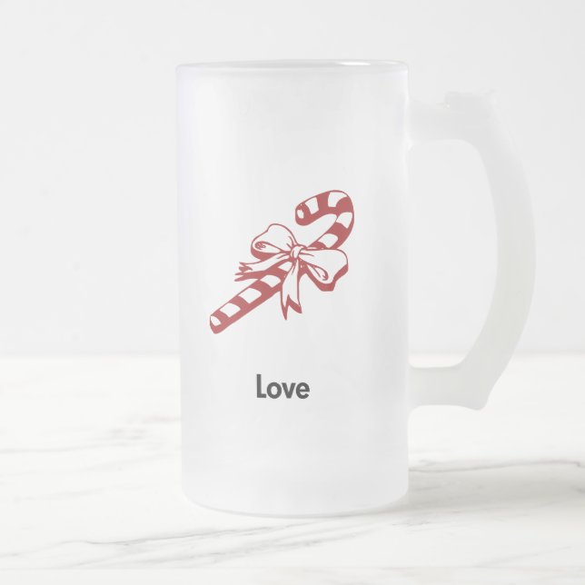 Candy Cane Liebe Mattglas Bierglas (Rechts)
