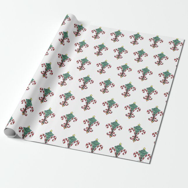 Candy Cane Lilie Wrapping Paper Geschenkpapier (Ungerollt)